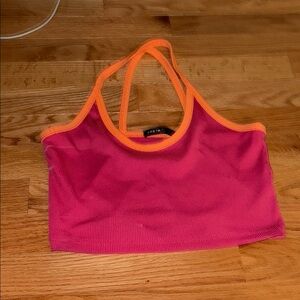 SHEIN Pink and Orange  Crop Top